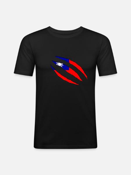 Taiwan taiwan - Männer Slim Fit T-Shirt - Schwarz