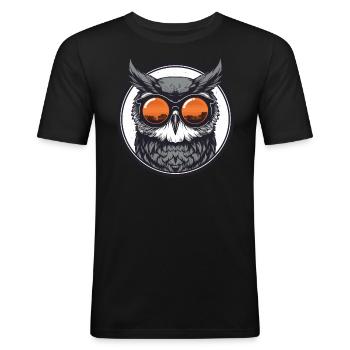 Owl Sunglasses Odd Eagle Owl - Men's Slim Fit T-Shirt - black - Front - Nik (191cm)