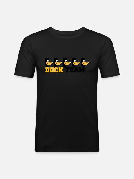 Duck Team - T-shirt près du corps Homme - noir