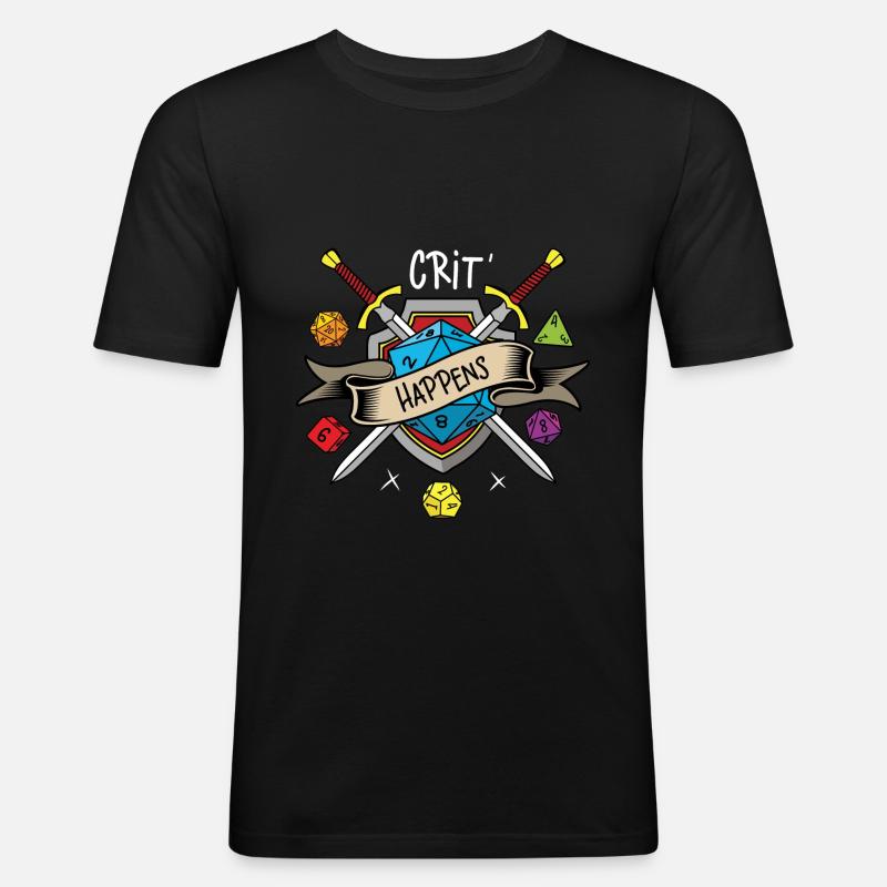 Crit passiert - Männer Slim Fit T-Shirt - Schwarz