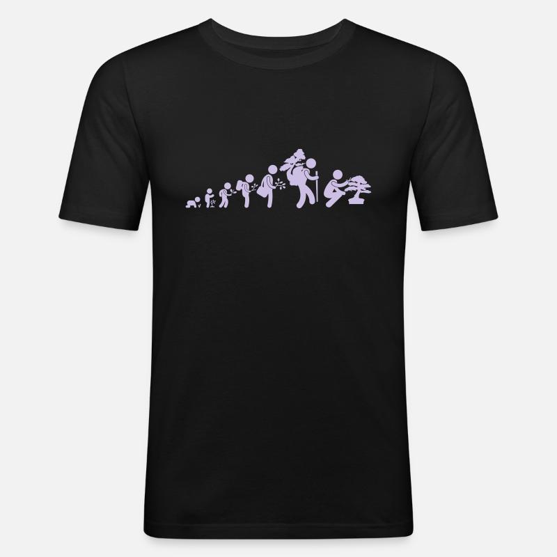 bonsaka_evolution_sans - Männer Slim Fit T-Shirt - Schwarz