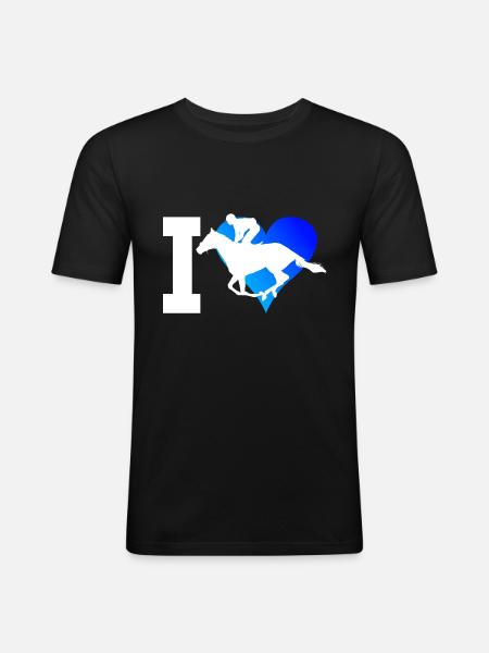 Hunting Riding Dressour Equestrian - Men's Slim Fit T-Shirt - black