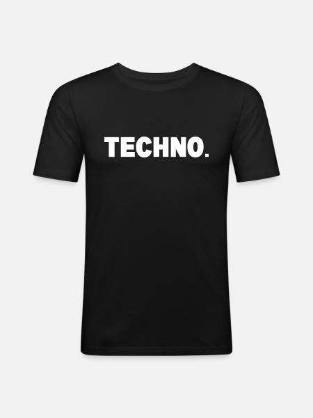 Soirée Techno Rave - T-shirt près du corps Homme - noir