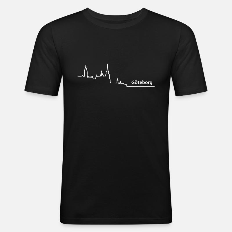 goeteborg skyline - Männer Slim Fit T-Shirt - Schwarz