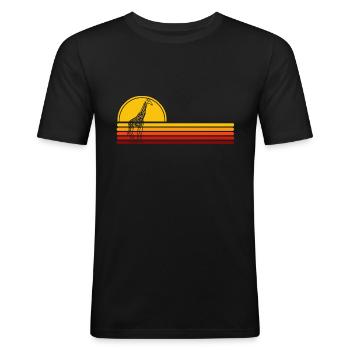 Girafe - T-shirt près du corps Homme - noir - Devant - Nik (191cm)