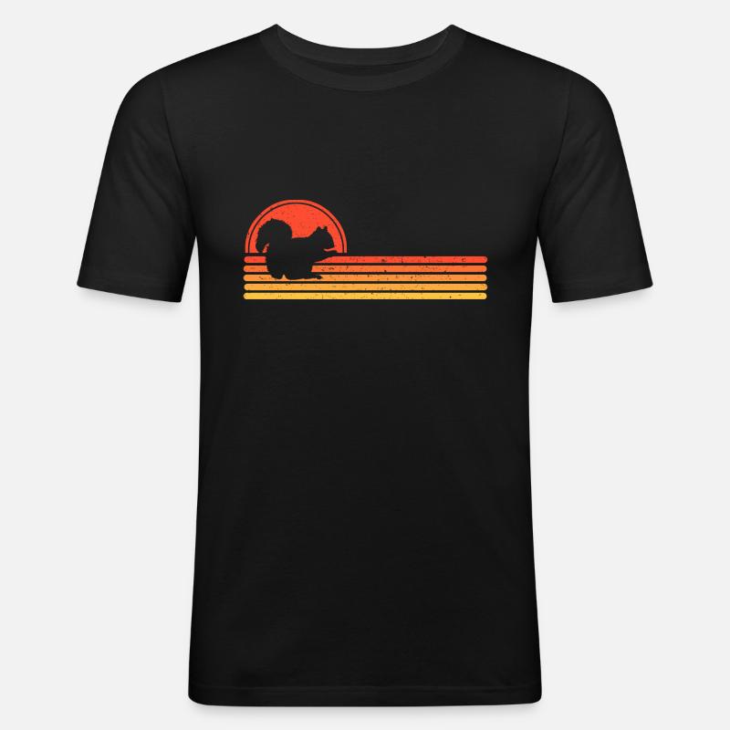 Eichhörnchen - Männer Slim Fit T-Shirt - Schwarz