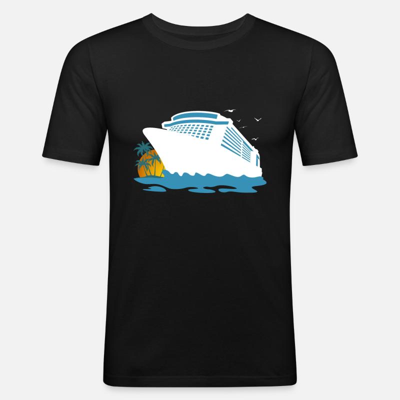 Kreuzfahrt, Kreuzfahrtschiff, Schiffsreise - Männer Slim Fit T-Shirt - Schwarz