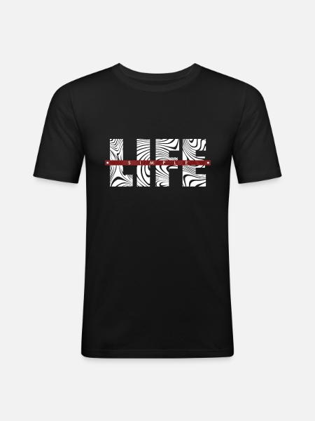 LIFE - SIMPLE - Männer Slim Fit T-Shirt - Schwarz