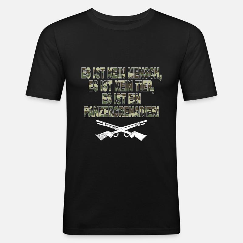 Panzergrenadier - Männer Slim Fit T-Shirt - Schwarz