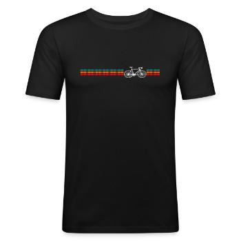 Rennrad Fahrrad Retro Design - Männer Slim Fit T-Shirt - Schwarz - Vorne - Nik (191cm)