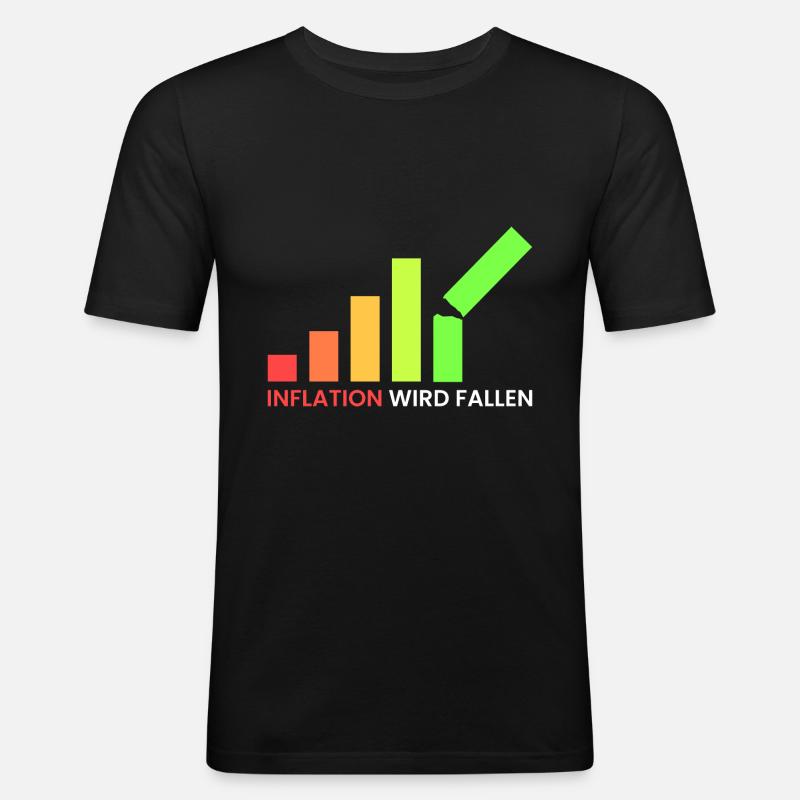 Inflation wird fallen - Männer Slim Fit T-Shirt - Schwarz