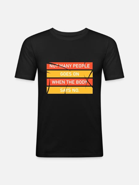 DON'T GIVE UP - Men's Slim Fit T-Shirt - black