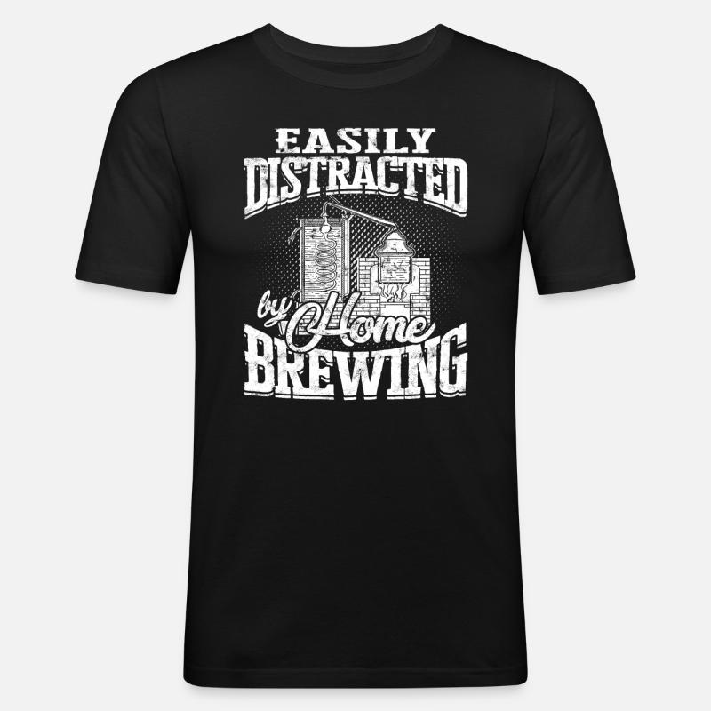 schnaps whiskey brennen schnapsbrenner geschenkide - Männer Slim Fit T-Shirt - Schwarz