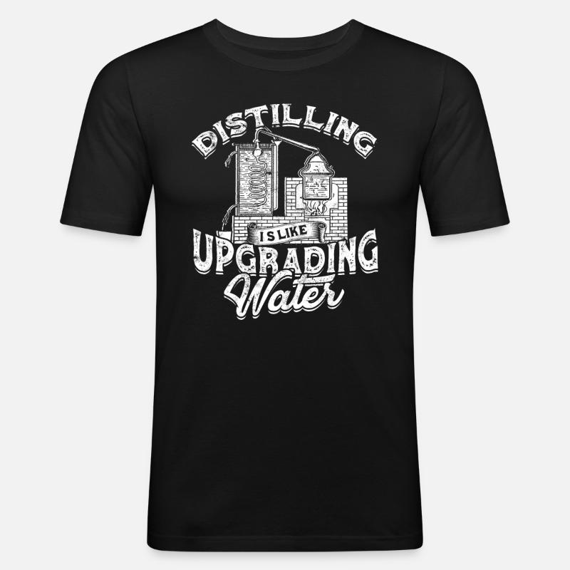 schnaps whiskey brennen schnapsbrenner geschenkide - Männer Slim Fit T-Shirt - Schwarz