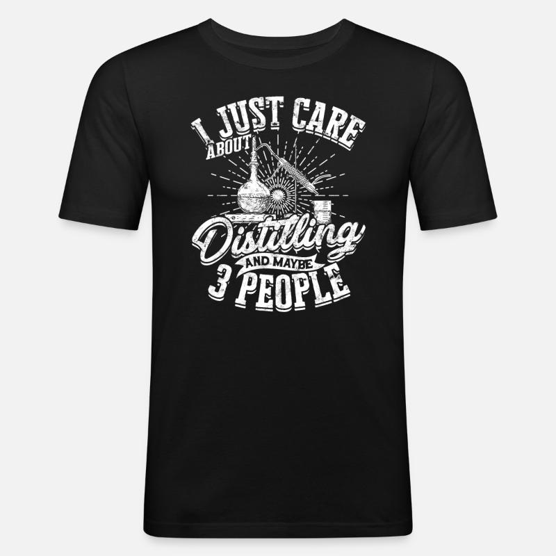 schnaps whiskey brennen schnapsbrenner geschenkide - Männer Slim Fit T-Shirt - Schwarz