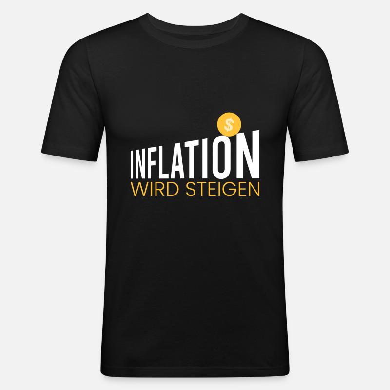 Inflation wird steigen - Männer Slim Fit T-Shirt - Schwarz