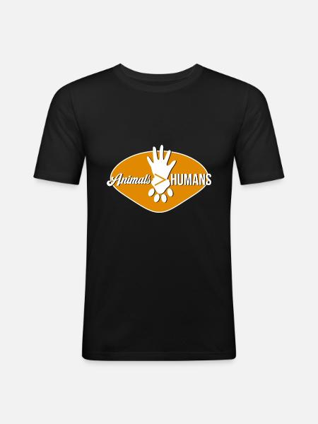 Tiere > Menschen - Männer Slim Fit T-Shirt - Schwarz