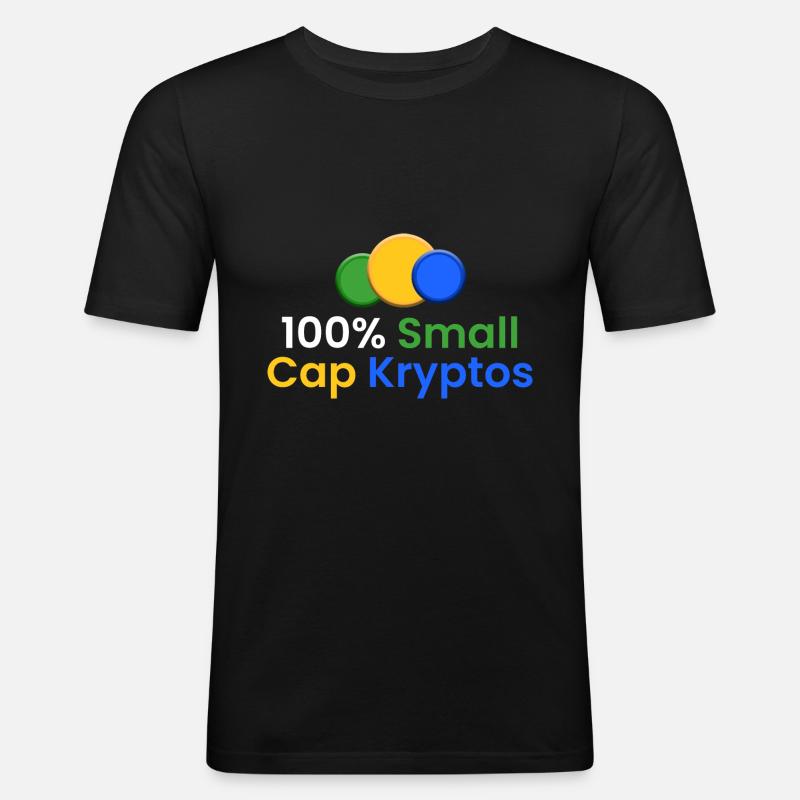 100% Small Cap Kryptos - Männer Slim Fit T-Shirt - Schwarz