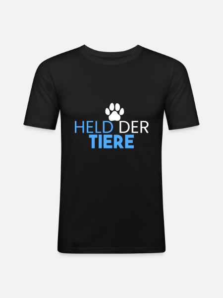 Held der Tiere - Männer Slim Fit T-Shirt - Schwarz