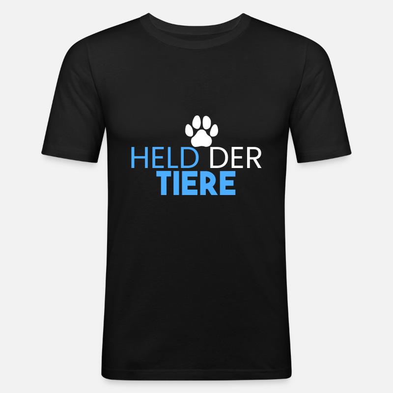 Held der Tiere - Männer Slim Fit T-Shirt - Schwarz
