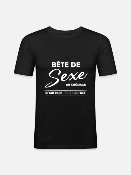 Bestia sexual / humor y regalo divertido - Camiseta ajustada hombre - negro