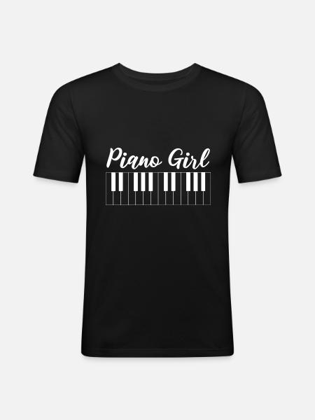 Klaviermädchen Orchestermitglied Gift - Männer Slim Fit T-Shirt - Schwarz