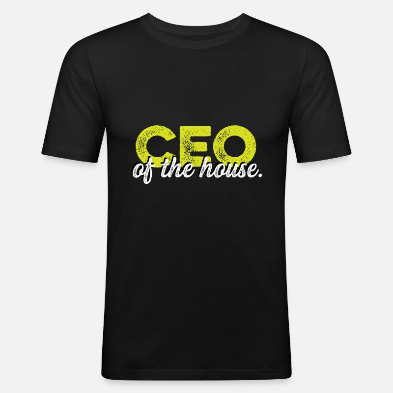 CEO des Hauses. Geschäftsmann Gift - Männer Slim Fit T-Shirt - Schwarz
