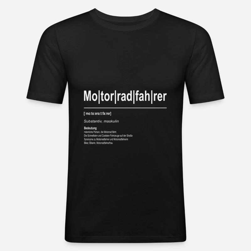 Motorradfahrer - Männer Slim Fit T-Shirt - Schwarz