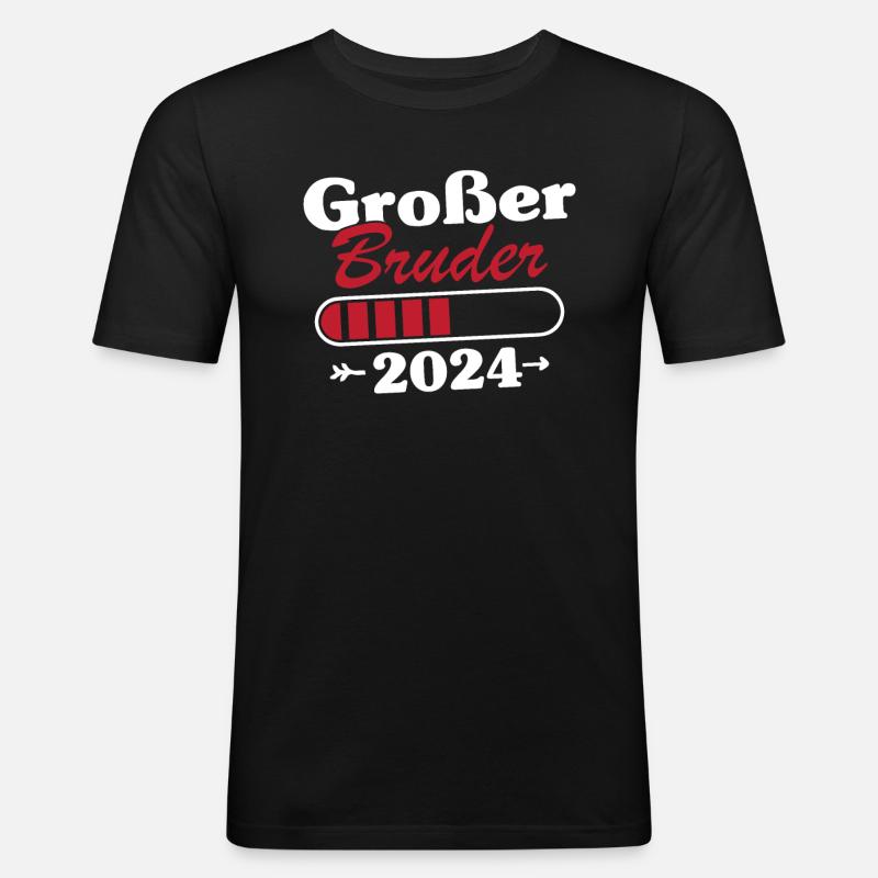 Großer Bruder Loading 2024 - Männer Slim Fit T-Shirt - Schwarz