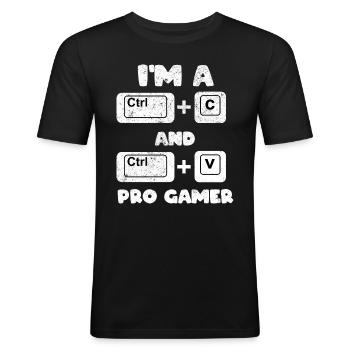 Lustiger Programmierer Web-Entwickler - Männer Slim Fit T-Shirt - Schwarz - Vorne - Nik (191cm)
