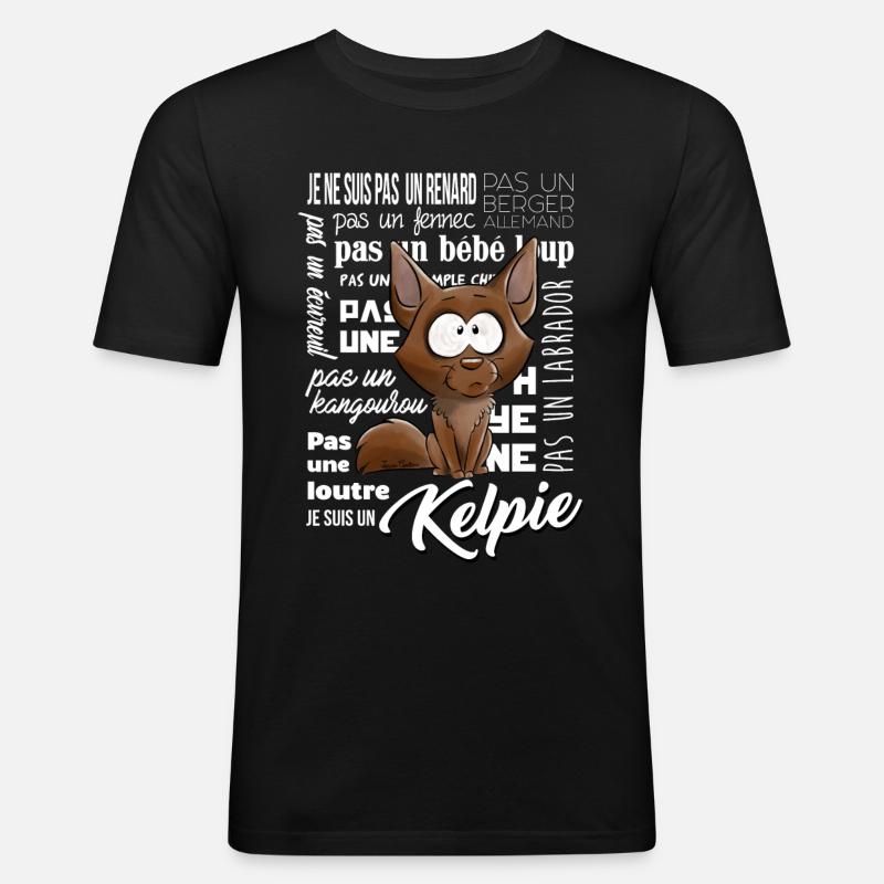 Ich bin ein Kelpie - Männer Slim Fit T-Shirt - Schwarz