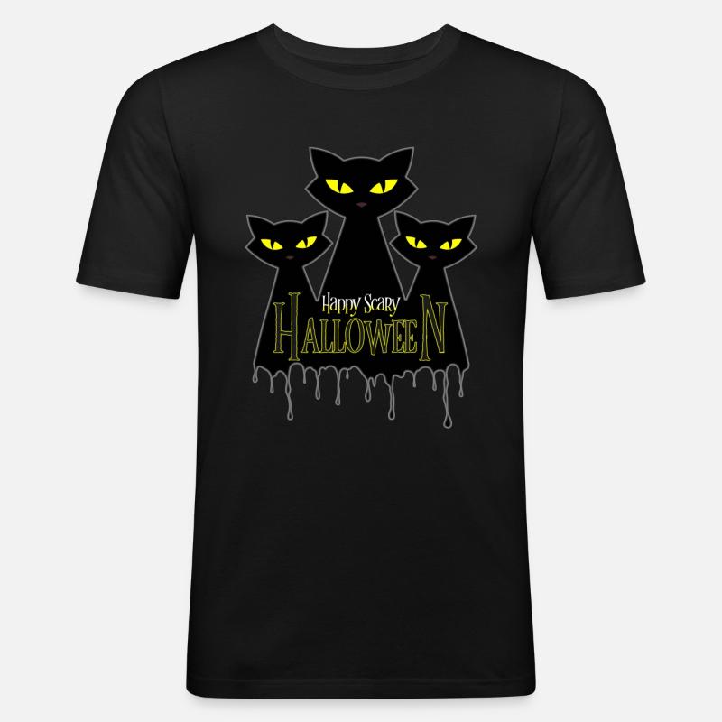 Halloween Cat - Men's Slim Fit T-Shirt - black