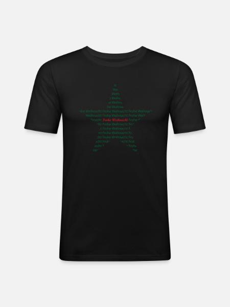 Frohe Weihnachten Stern - Männer Slim Fit T-Shirt - Schwarz