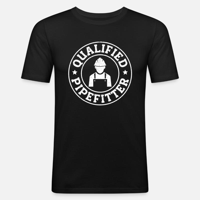 Construction Pipefitter - Männer Slim Fit T-Shirt - Schwarz