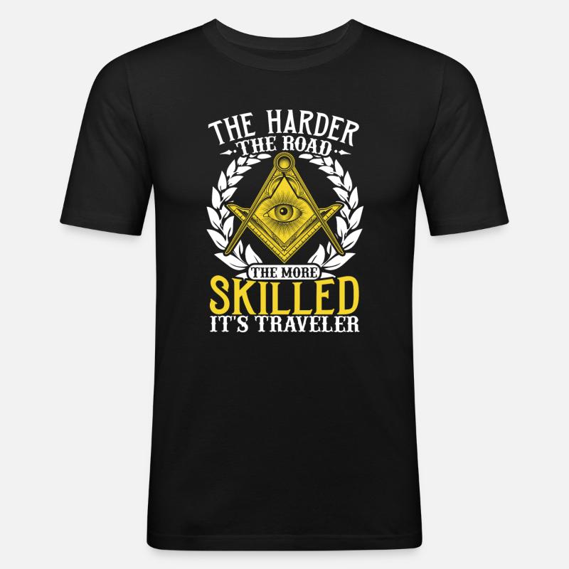 Masonic Freemasonry Fraternal - Männer Slim Fit T-Shirt - Schwarz