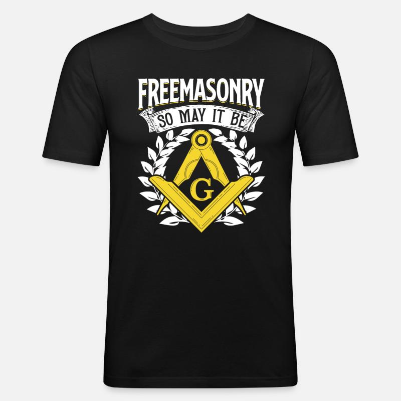 Masonic Freemasonry Fraternal - Männer Slim Fit T-Shirt - Schwarz