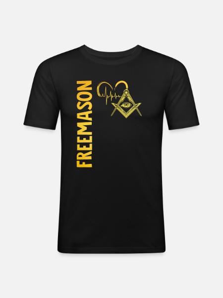 Masonic Freemasonry Fraternal - Männer Slim Fit T-Shirt - Schwarz