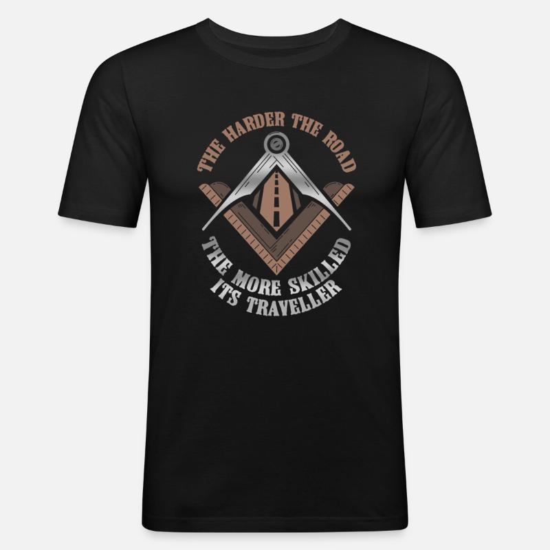 Masonic Freemasonry Fraternal - Männer Slim Fit T-Shirt - Schwarz