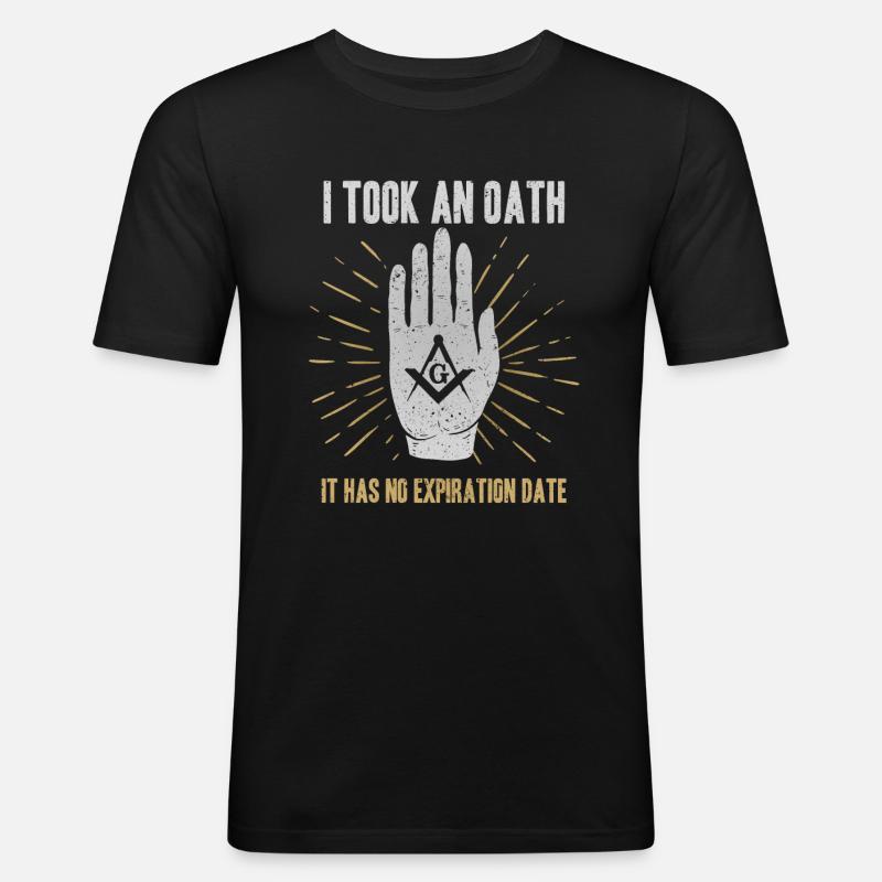 Masonic Freemasonry Fraternal - Männer Slim Fit T-Shirt - Schwarz