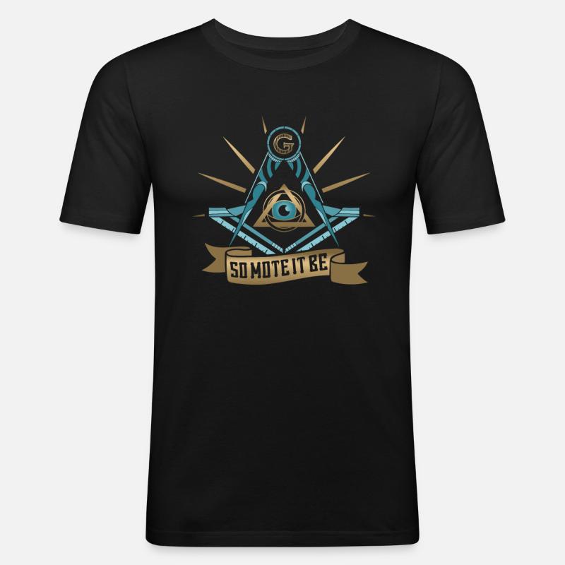 Masonic Freemasonry Fraternal - Männer Slim Fit T-Shirt - Schwarz