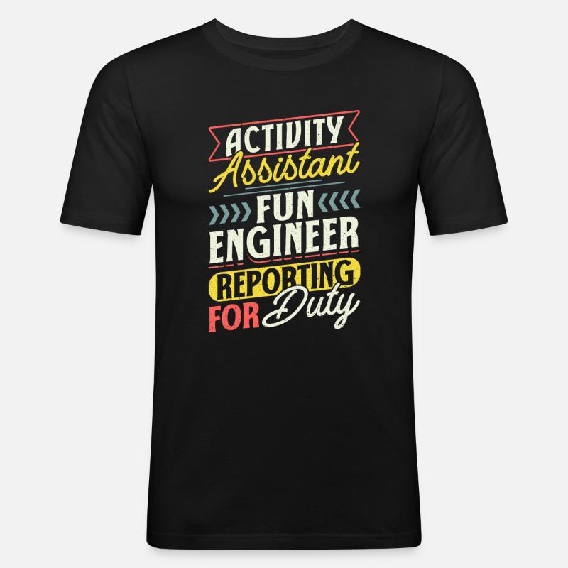 Activity Assistant Professionals - Männer Slim Fit T-Shirt - Schwarz