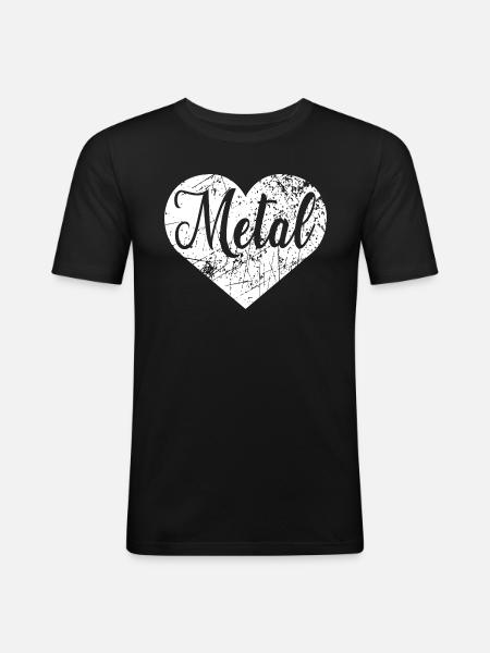 Metal Heart - Men's Slim Fit T-Shirt - black