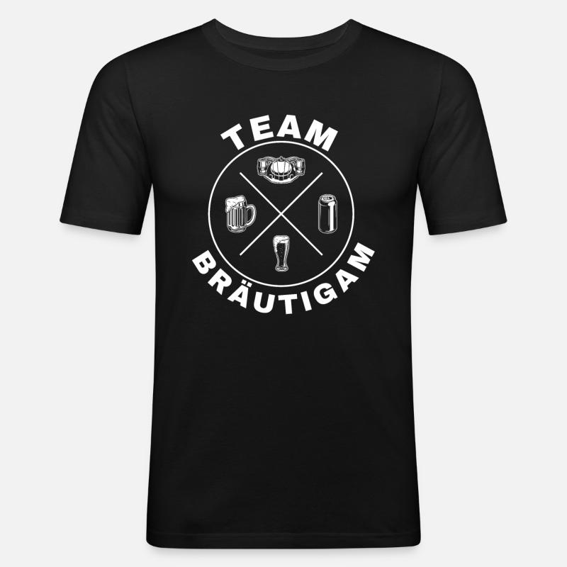 Bräutigam Support Crew Hochzeit Junggeselle - Männer Slim Fit T-Shirt - Schwarz