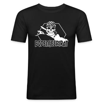 Bodensee Urlaub Bodenseepiraten Segeln - Männer Slim Fit T-Shirt - Schwarz - Vorne - Nik (191cm)
