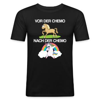 Chemotherapie Krebs-Überlebender Kampf gegen Krebs - Männer Slim Fit T-Shirt - Schwarz - Vorne - Nik (191cm)