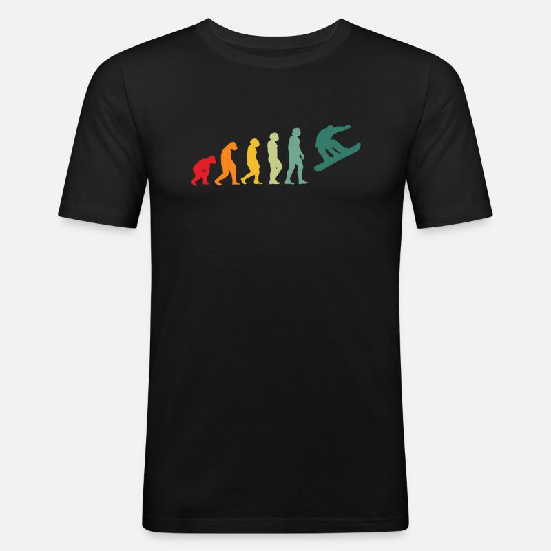 Snowboard snowboarder évolution snowboard - T-shirt près du corps Homme - noir