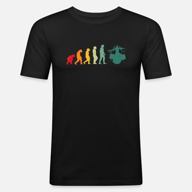 Drums evolution drummer musician - Men's Slim Fit T-Shirt - black
