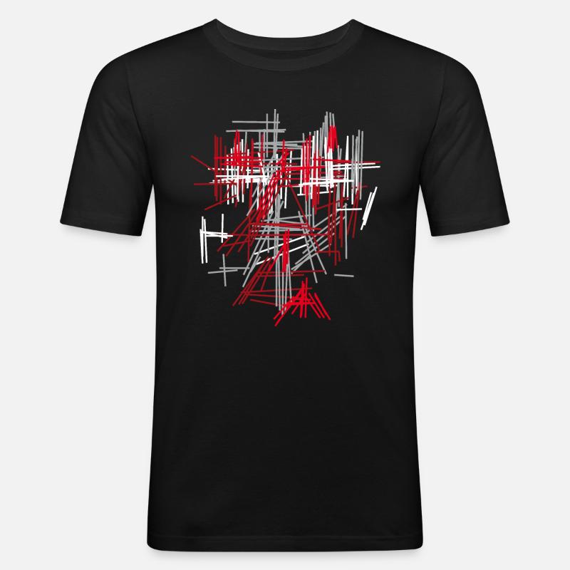 Abstrakt - Männer Slim Fit T-Shirt - Schwarz