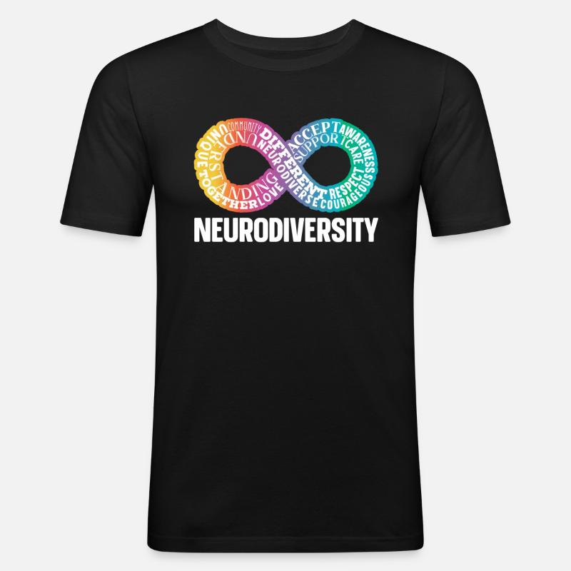 Neurodiversity Rainbow Infinity - Men's Slim Fit T-Shirt - black