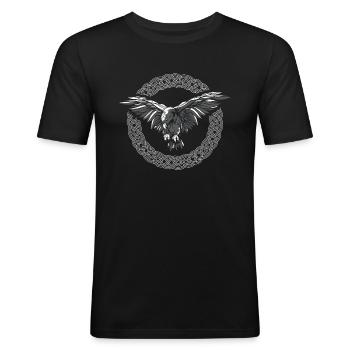 Odins Rabe Germane Wikinger - Männer Slim Fit T-Shirt - Schwarz - Vorne - Nik (191cm)